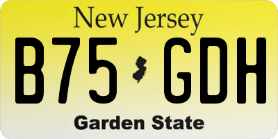 NJ license plate B75GDH