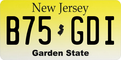 NJ license plate B75GDI