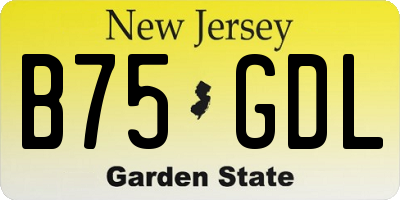 NJ license plate B75GDL