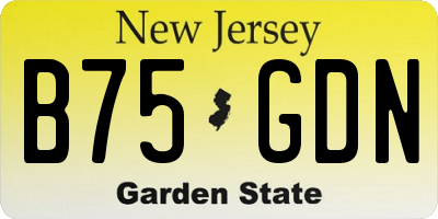 NJ license plate B75GDN