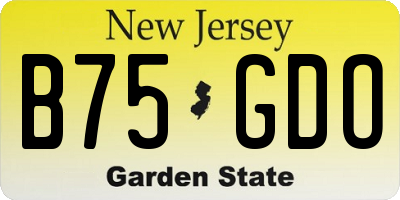 NJ license plate B75GDO
