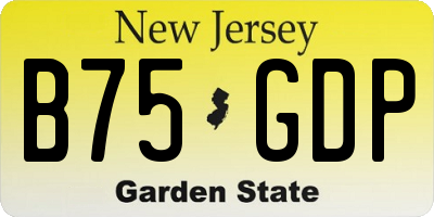 NJ license plate B75GDP