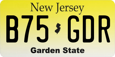 NJ license plate B75GDR