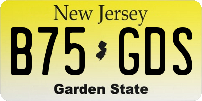 NJ license plate B75GDS