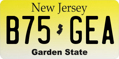 NJ license plate B75GEA