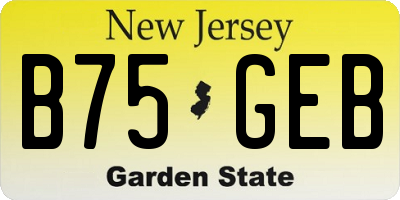 NJ license plate B75GEB