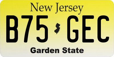 NJ license plate B75GEC