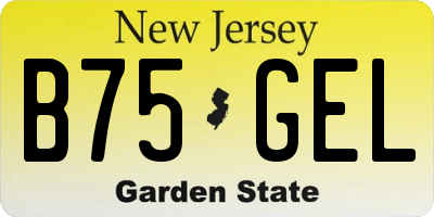 NJ license plate B75GEL