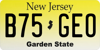 NJ license plate B75GEO