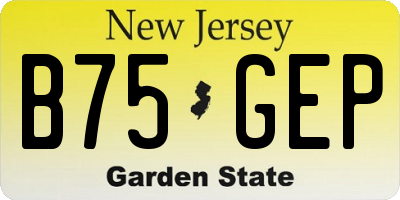 NJ license plate B75GEP