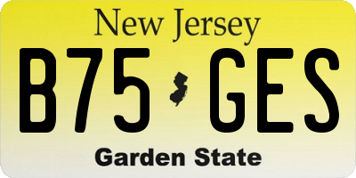 NJ license plate B75GES