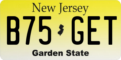 NJ license plate B75GET