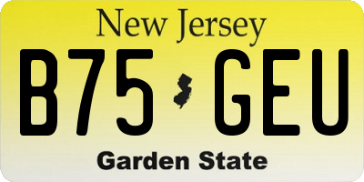 NJ license plate B75GEU