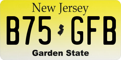 NJ license plate B75GFB