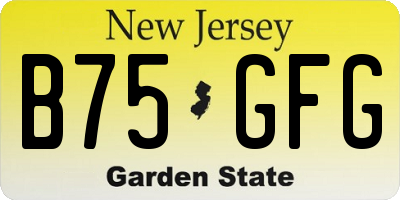 NJ license plate B75GFG