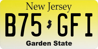 NJ license plate B75GFI