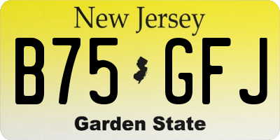 NJ license plate B75GFJ