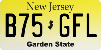 NJ license plate B75GFL