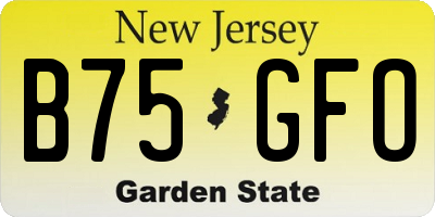 NJ license plate B75GFO