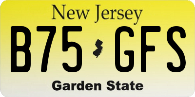NJ license plate B75GFS
