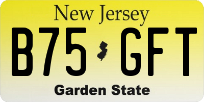NJ license plate B75GFT