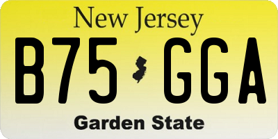 NJ license plate B75GGA
