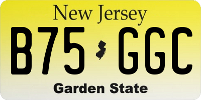 NJ license plate B75GGC