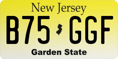 NJ license plate B75GGF