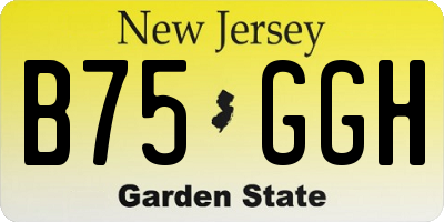 NJ license plate B75GGH
