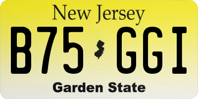 NJ license plate B75GGI