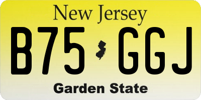 NJ license plate B75GGJ