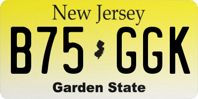 NJ license plate B75GGK