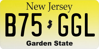 NJ license plate B75GGL