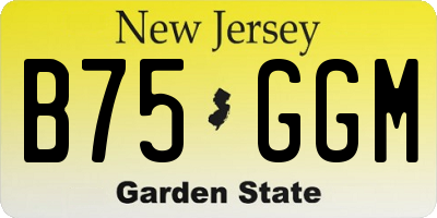 NJ license plate B75GGM