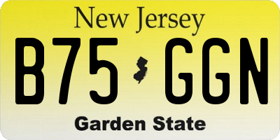 NJ license plate B75GGN