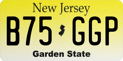 NJ license plate B75GGP