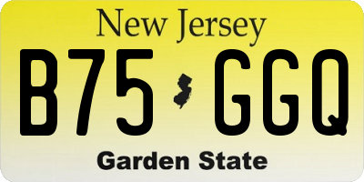 NJ license plate B75GGQ