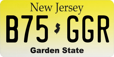 NJ license plate B75GGR