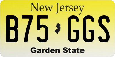 NJ license plate B75GGS