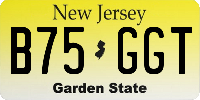 NJ license plate B75GGT