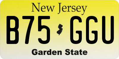 NJ license plate B75GGU
