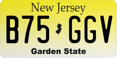 NJ license plate B75GGV