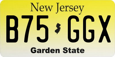 NJ license plate B75GGX