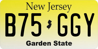 NJ license plate B75GGY