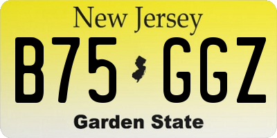 NJ license plate B75GGZ