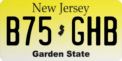 NJ license plate B75GHB