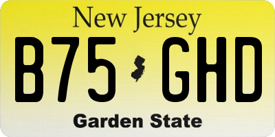 NJ license plate B75GHD