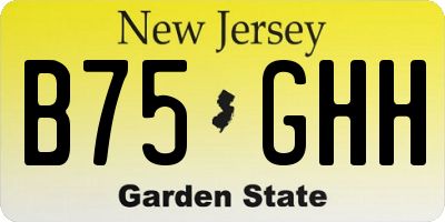 NJ license plate B75GHH