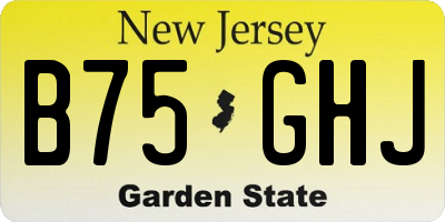 NJ license plate B75GHJ