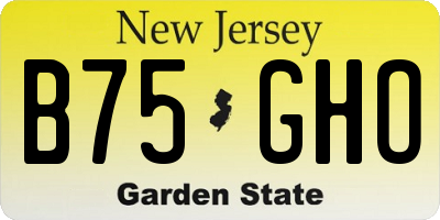 NJ license plate B75GHO
